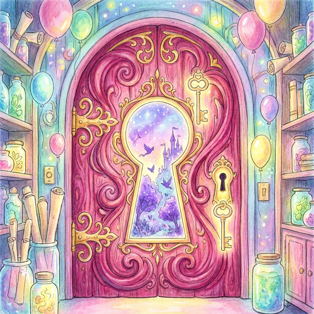 Memory palace scene for die Tür