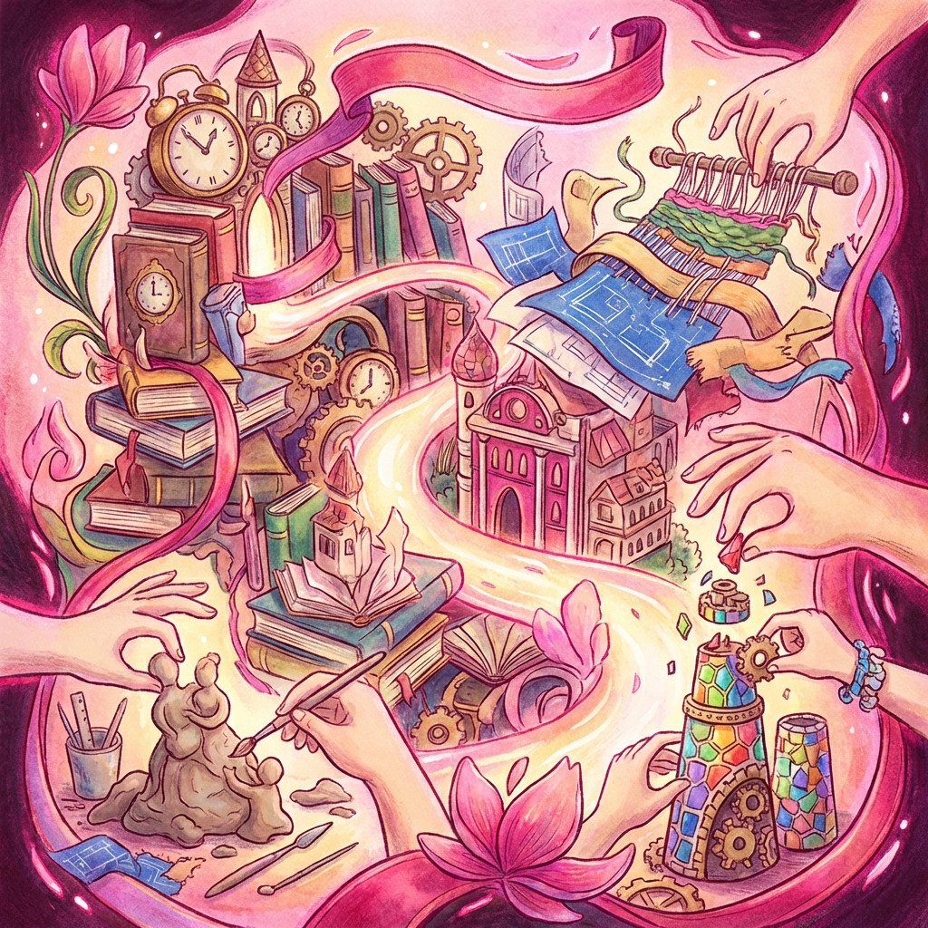 Memory palace scene for die Arbeit